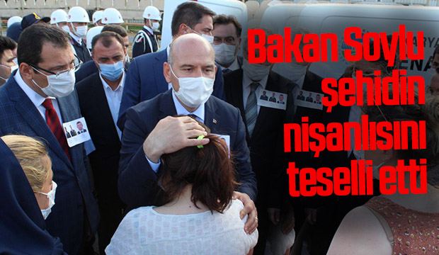 Şehidin nişanlısını teselli etti