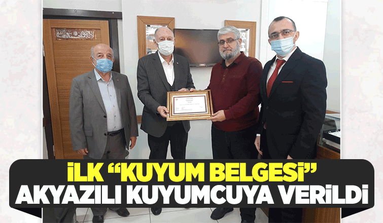 Şehirde ilk kuyum belgesi Akyazı'ya verildi