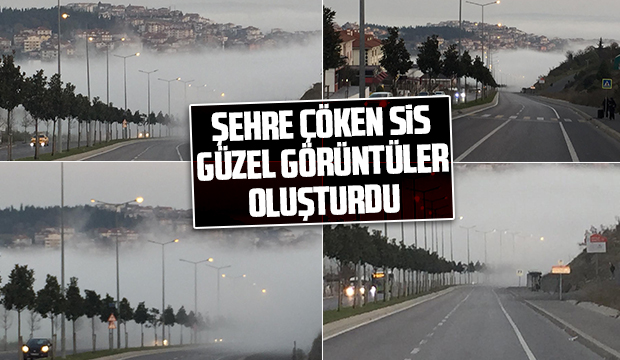 Şehre çöken sis güzel görüntü oluşturdu