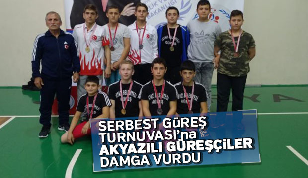 Serbest Güreş Turnuvasına  Akyazılı güreşçiler damga vurdu