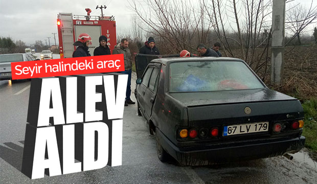 SEYİR HALİNDE ALEV ALDI