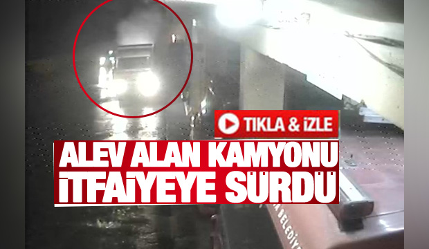 Seyir halindeki kamyon alev aldı
