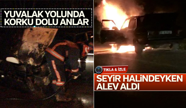 Seyir halindeyken alev aldı
