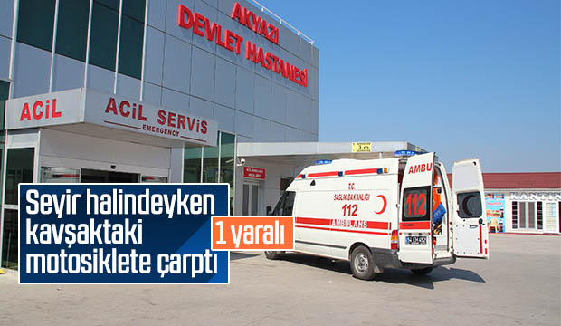 Seyir halindeyken kavşaktaki motosiklete çarptı