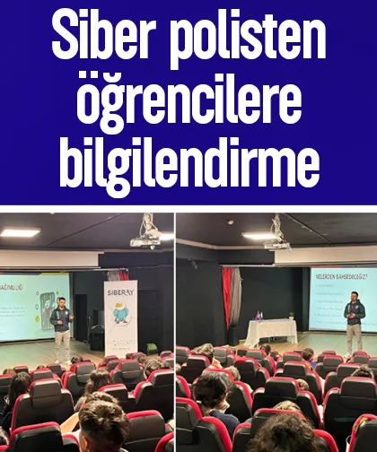 Siber polisten öğrencilere bilgilendirme