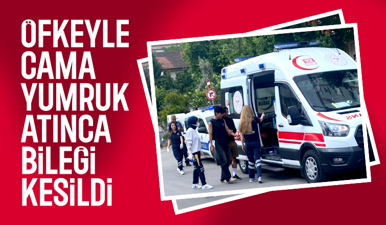 Sinirden camı yumrukladı kanlar içinde kaldı