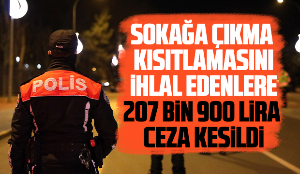 Sokağa çıkma kısıtlamasını ihlal edenlere 207 bin 900 lira ceza