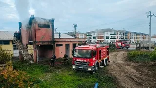 Sökümü yapılan süt fabrikasında yangın