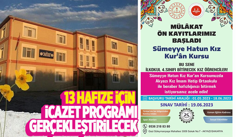 Sümeyye Hatun Kız Kur'ân Kursu'ndan İcazet Programı