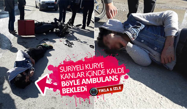 Suriyeli kurye kanlar içinde kaldı