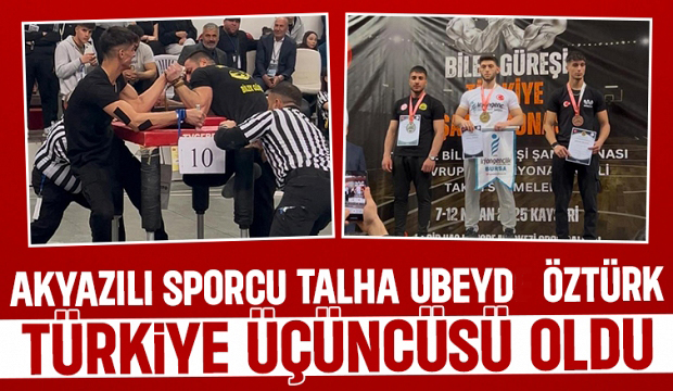 Talha Ubeyd Öztürk bilek güreşinde Türkiye üçüncüsü