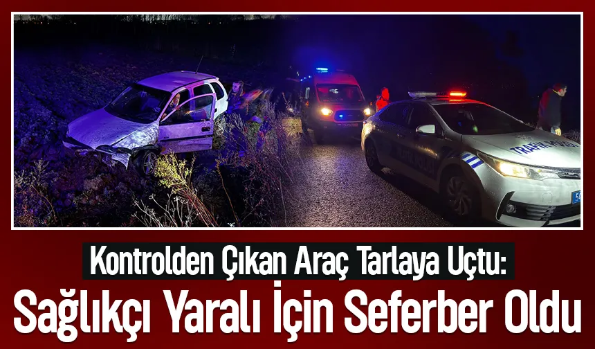Tarlaya Uçan Otomobilde Can Pazarı! Sağlıkçı Tarlaya İnip Seferber Oldu