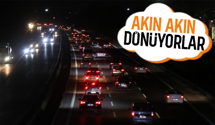 Tatilciler dönüş yolculuğunda