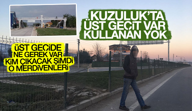 TEHLİKEYİ GÖZE ALIP ÜST GEÇİDİ KULLANMIYORLAR