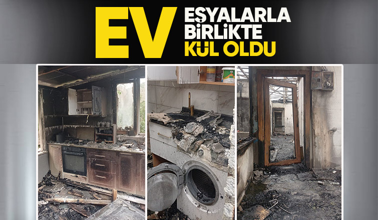 Tek katlı ev yandı