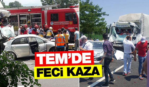 TEM de dehşet Çok sayıda araç birbirine girdi