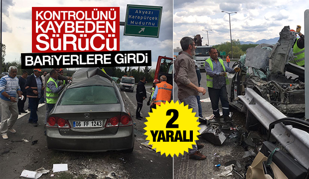 Tem Otoyolu Akyazı Gişeleri Sapağında Kaza