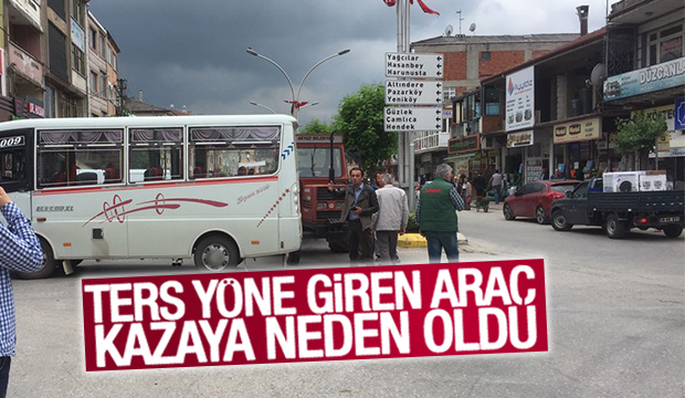 Ters Yöne Giren Araç Kazaya Sebebiyet Verdi