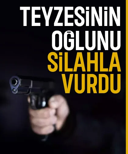 Teyzesinin oğlunu silahla vurdu