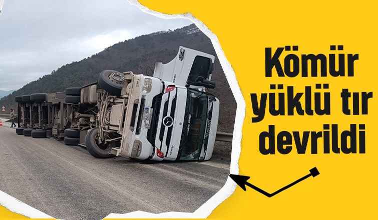 Tır devrildi
