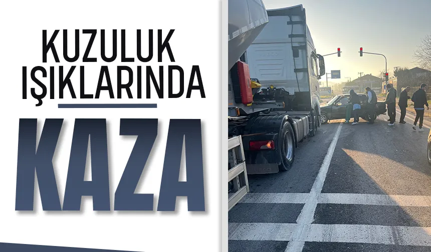 Tır ile otomobil çarpıştı