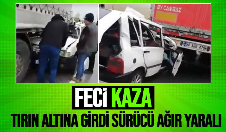 Tıra ok gibi saplandı: Sürücü ağır yaralı