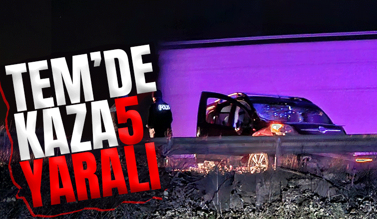 Tıra ve bariyerlere çarptı 5 yaralı