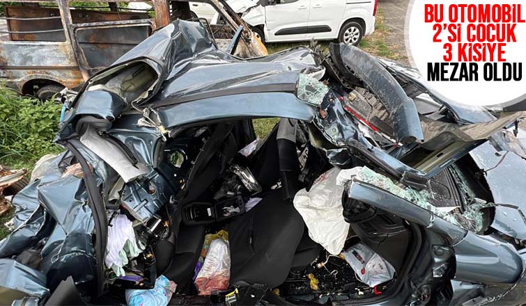 Tırın biçtiği otomobilde ölen 3 kişinin cenazeleri İstanbul’a gönderildi