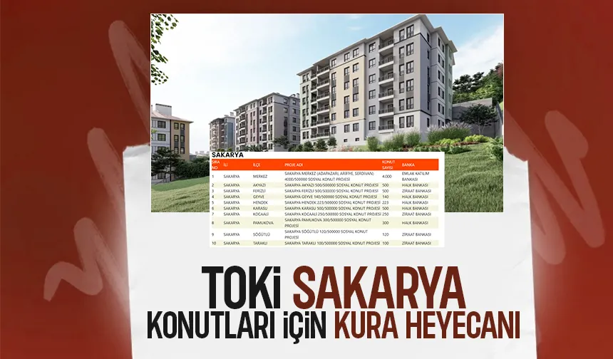 TOKİ'nin Sakarya'da yapacağı konutların kuraları çekiliyor