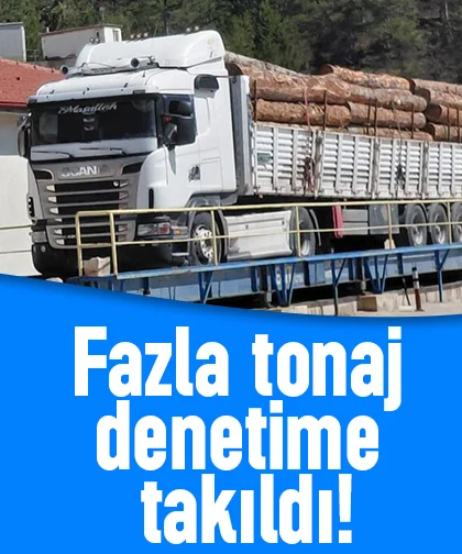 Tonajı aşan tır sürücüsü denetimde yakalandı