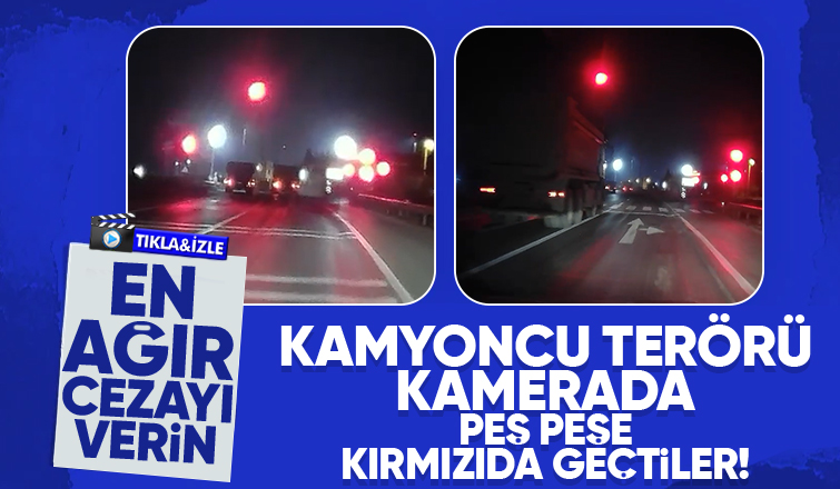 Trafik canavaları kamerada peş peşe kırmızıda geçtiler