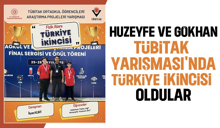 TÜBİTAK Yarışması'nda Türkiye ikincisi oldular