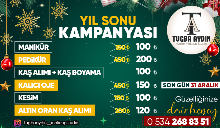 Tuğba Aydın Makeup Studio 'dan yılın son kampanyası