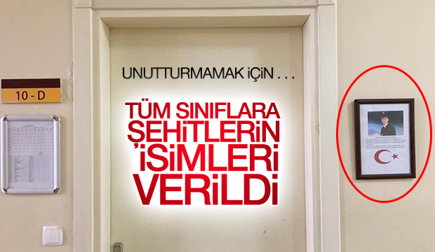 Tüm Sınıflara Şehitlerin İsimleri Verildi