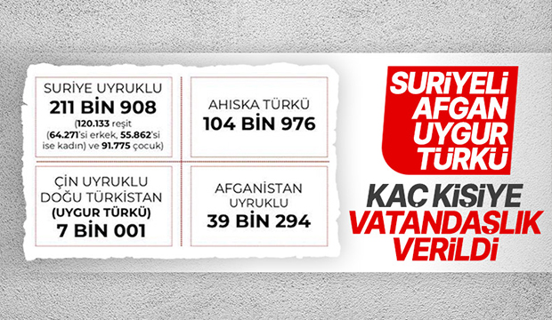 Türk vatandaşlığı kazananların sayısı yayınlandı