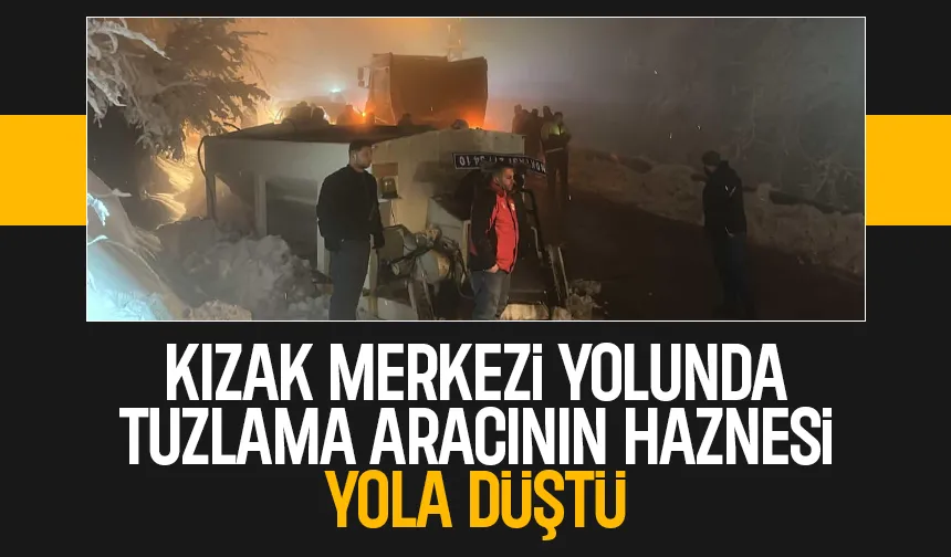 Tuzlama aracının haznesi yola düştü