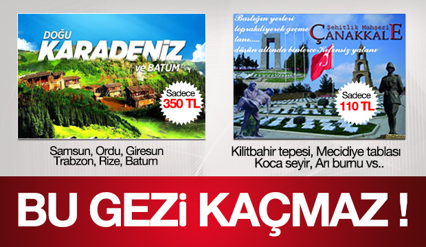 Ulusoy Turizmden Çanakkale ve Doğu Karadeniz Gezisi