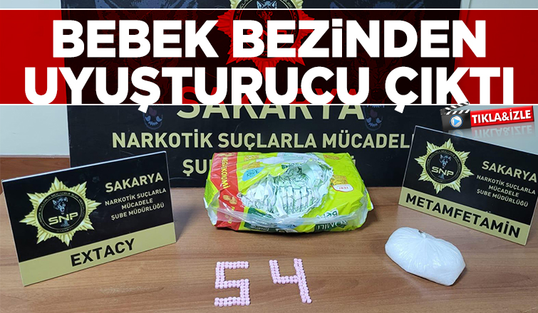 Uyuşturucuyu bebek bezine gizlemişler