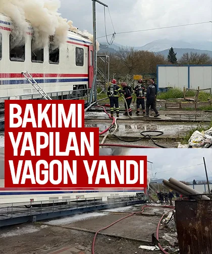 Vagon alevler içinde kaldı