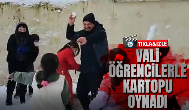 Vali Kaldırım öğrencilerle kartopu oynadı