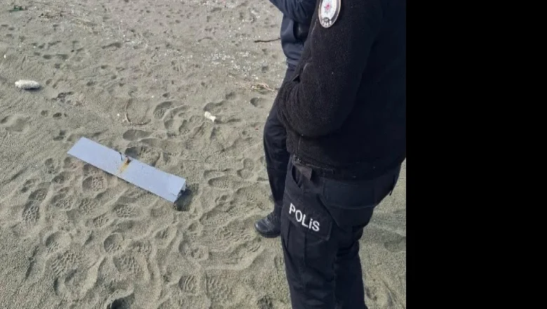 Vatandaşlar sahilde İHA parçası buldu