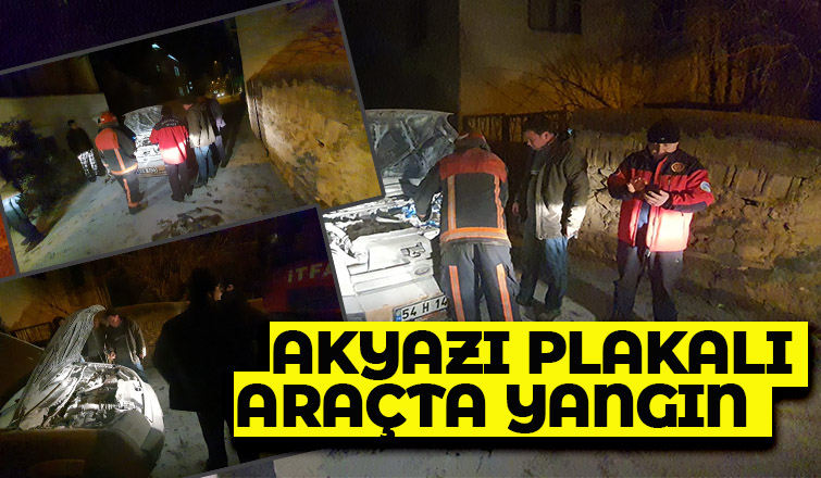 Vatandaşlar yanan araç için seferber oldu