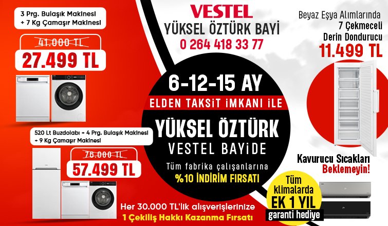 Vestel Yüksel Öztürk Bayi’den Kaçırılmayacak Beyaz Eşya Fırsatları!