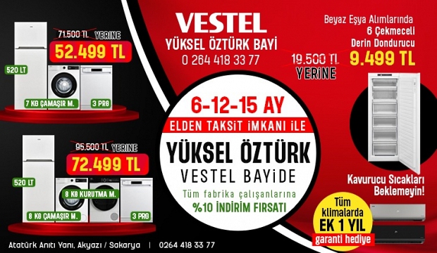 VESTEL Yüksel Öztürk Bayisinden Büyük Kampanyalar Devam Ediyor!