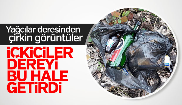 Yağcılar Deresi Çevresi Alkol Şişeleriyle Kirletiliyor