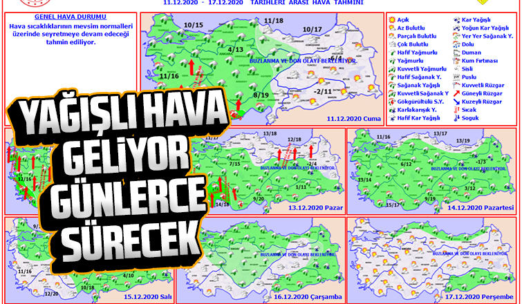 Yağışlı hava geliyor, günlerce sürecek