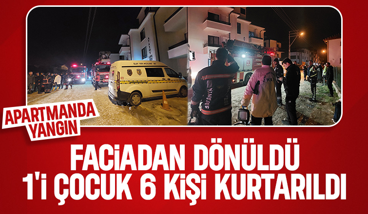 Yangında mahsur kalanlar kurtarıldı