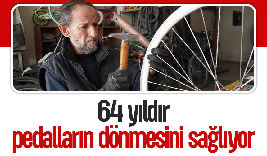 Yarım asrı aşkın süredir bisiklet tamir ediyor