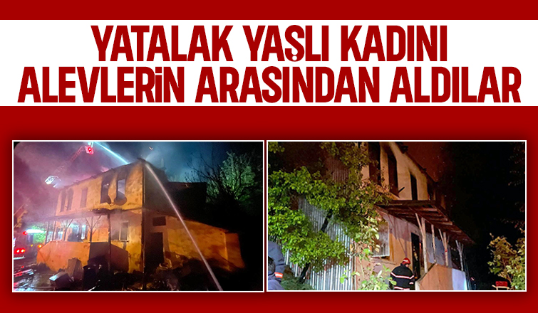 Yatalak yaşlı kadını yanan evden mahalleli kurtardı