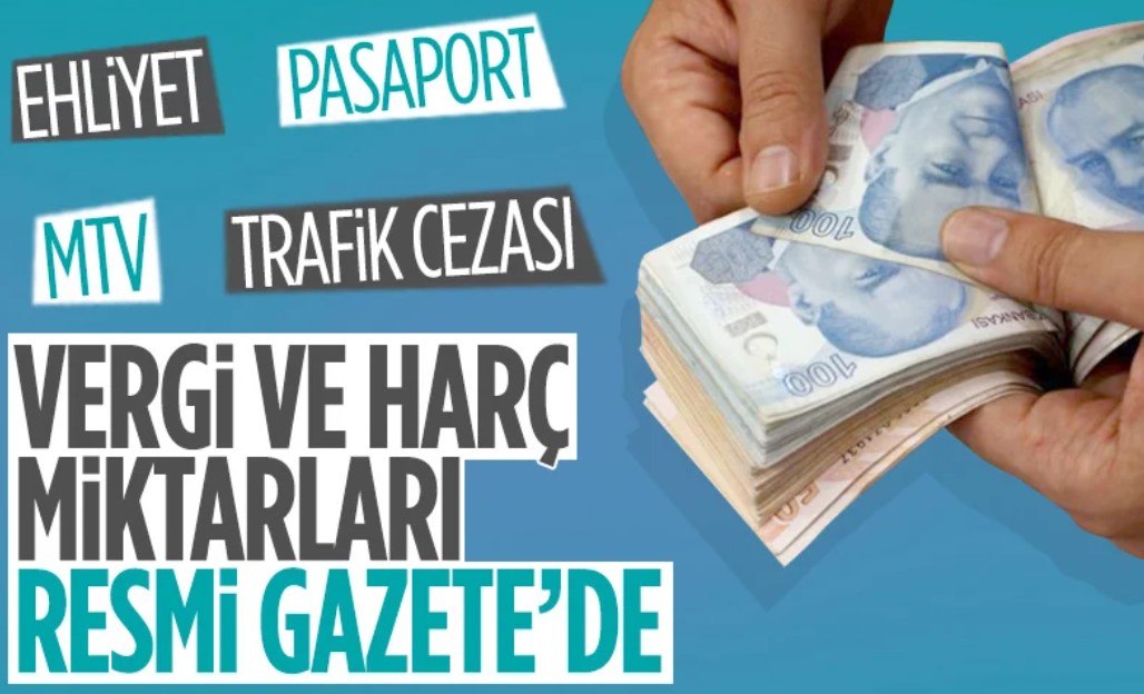 Yeni vergi ve harç miktarları Resmi Gazete'de
